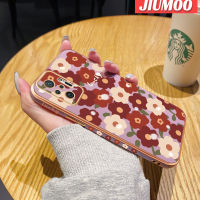 เคส JIUMOO สำหรับ Xiaomi MI Redmi Note 10 Pro Max,เคสแฟชั่นลายดอกไม้นำโชคใหม่พื้นผิวขอบสี่เหลี่ยมเคสชุบซิลิกาเจลนิ่มเคสมือถือกันกระแทกรวมทั้งหมดรวมอยู่ในเลนส์กล้องถ่ายรูป