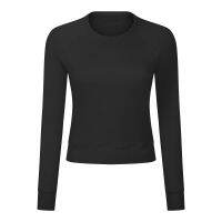 New Loose Dance Sports Long-Sleeved Womens Elastic Yoga Fitness Running Round Neck Sports Top Rashguard Gym Clothing Blouses