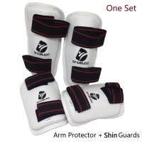 Taekwondo Arm Shin Guards Kick ing Protector Sanda Taekwondo ing Leggings ป้องกันข้อเท้าสำหรับ MMA Muay Thai Shin Pads