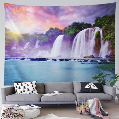 Waterfall Tapestry Wall Hanging Aesthetic Room Decor Boho Hippie Nature Landscape Tree Large Fabric Tapestry Decoration Home
