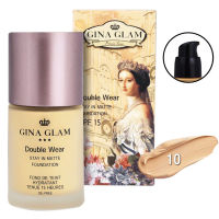 Gina Glam Double Wear Stay In Matte foundation SPF15 G45 จีน่าเกลม รองพื้น จีน่าแกรม ครีมรองพื้น เนื้อแมท รองพื้นคุมมัน