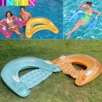 ✖◑▽ Adult boys and girls Swim ring backrest recliner floating raft handle thickened seat