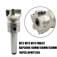 1Set MT2 MT3 MT4 FMB22 Face Milling Tool Holder + BAP300R 50 22 5T 63MM 6T หัวกัด + 10PCS APMT1135 เม็ดมีดคาร์ไบด์