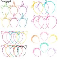 【YF】 Candygirl Cute Plastic Colour Headbands Lovely Cat Ears Princess Hair Bands For Kids Hoop Birthday Party Accessories