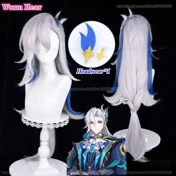 Blue anime wig top male