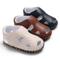 【hot】！ 2020 Newborn Baby Boy Sandals Soft Sole Shoes Toddler Leather Prewalker 0-18M