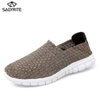 SAGYRITE Loafers สำหรับผู้หญิงทอมือรองเท้าแฟลตรองเท้าผู้หญิงรองเท้าลำลองแฟชั่นรองเท้าผ้าใบ