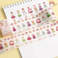 3Roll Cartoon Beauty Dress Up Stickers Little Girl Stickers DIY Decorative Tape Stickers Girl Toys Gifts Hand Account Sticker