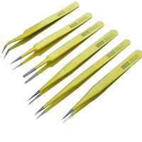 ZtDpLsd 1Pcs Precision Tweezers Stainless Steel Esd Tweezer Electronics Repair Tools Art Picking Tool Rhinestones Gem