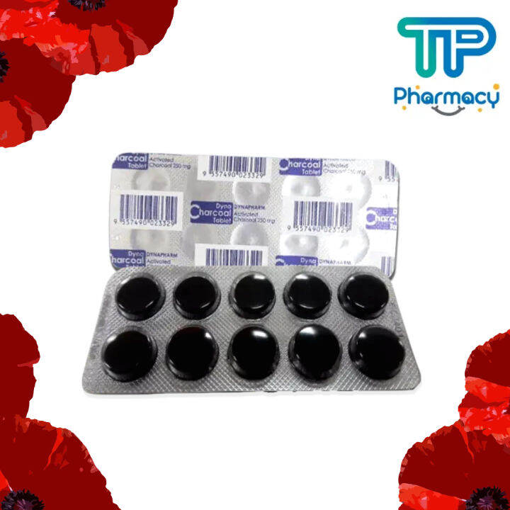 Dyna Charcoal 250mg Tab 1x10's (For Diarrhea) Lazada