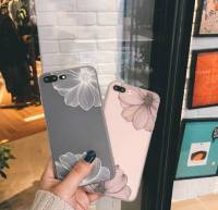 เคสซิลโคนไอโฟนสกรีนลายขาวดำดอกไม้ สำหรับ 6plus 7/8plus Xs XR 11 11pro 12 12 pro 13 13 pro เคสไอโฟนครบรุ่น เคสไอโฟน #1002