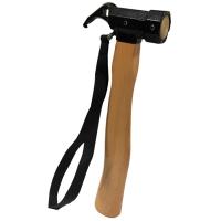 1 PCS Wooden Handle Sheep Horn Tent Ground Nail Hammer Life-Saving Tool Hammer Black