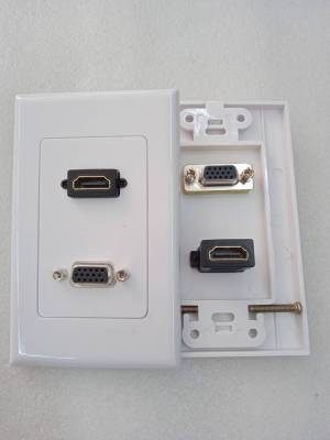 หน้ากากHDMI VGA BOXHDMI บล็อคเฮดดี วีจีเอ ติดผนัง/อุปกรณ์ติดผนัง/อุปกรณ์ทีวี/ ใ้ช้ติดตรงผนัง สินค้าแข็งแรงได้มาตราฐาน สัญญานดี