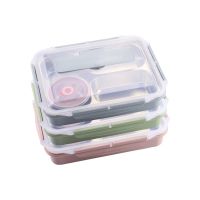 [COD] 304 stainless steel insulated lunch box deepened bento fast food canteen sealed soup bowl adult students 5-grid plate