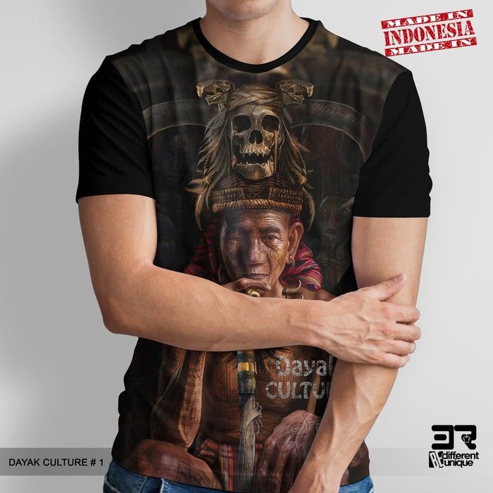 Hotmens T Shirt Print Distro 3r Kalimantan Dayak Culture 2 Lazada 7085