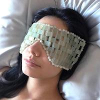 หยกธรรมชาติ Sleep Eye Massager บรรเทาความเมื่อยล้าตา Blindfold Curtain Eyes Skin Massage Care Sleeping s