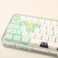 （Miss qis keycap）131คีย์น่ารักแมวธีมข้อความเหมือนกับ PBT ย้อมระเหิดข้อความเหมือนกับโปรไฟล์ XDA สำหรับ MxMechanical6.25U Spacebar