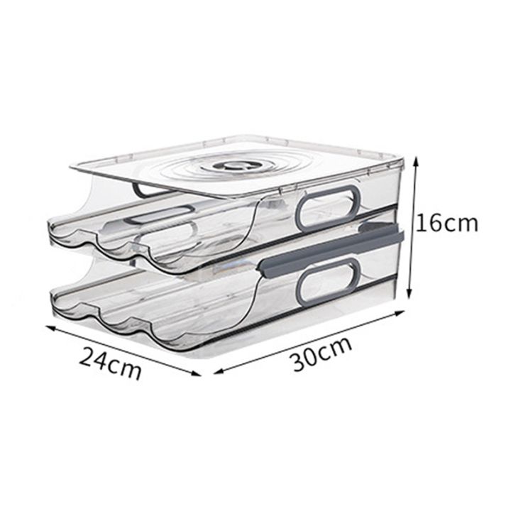 2-layer-storage-egg-container-for-refrigerator-automatically-rolling-egg-holder-for-refrigerator-with-lid-and-time-scale