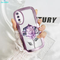 เคส ZeroQiQi สำหรับ Vivo Y20 Y20 2021 Y20i Y20S Y20S กรัมเคสโทรศัพท์ดอกไม้สีม่วงกุหลาบเคสโทรศัพท์ขอบหยักซิลิโคนนิ่มเคลือบเคสโทรศัพท์ปกป้องเคสโทรศัพท์แบบเต็มรูปแบบ