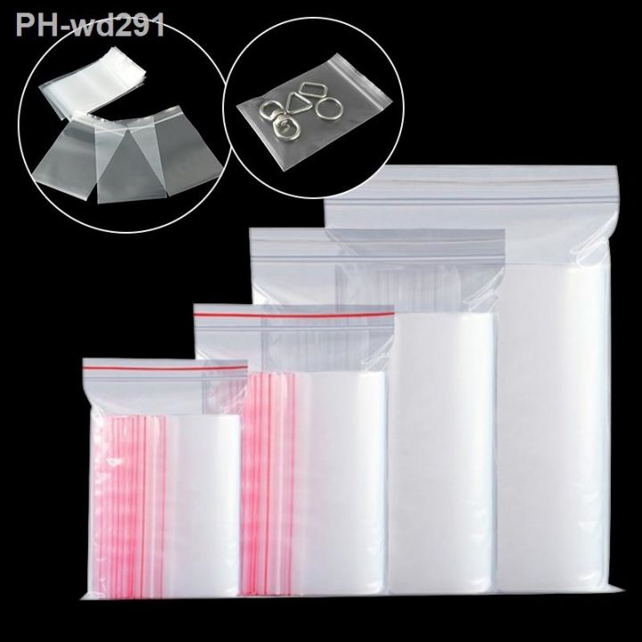 100pcs Clear Plastic Mini Ziplock Bag Transparent Jewelry Crystal
