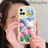 เคส Chenyyyka สำหรับ VIVO Y85 V9 V9เยาวชน V9 Pro 3D การ์ตูนรูปกระต่ายพระจันทร์เสี้ยวขอบคลื่นเคสมือถือกันกระแทกแบบใสนิ่มเคสโปร่งใสลายกล้องถ่ายรูปที่สร้างสรรค์ซิลิกาเจลฝาครอบป้องกัน