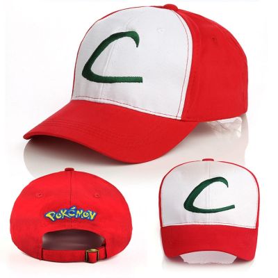 RONGJINGMALL ลำลองแบบสบายๆ สำหรับผู้หญิง หมวกกันแดดหมวก หมวกกอล์ฟหมวก ตัวอักษรตัวอักษรตัวอักษร สีแดงเเดง อะนิเมะ หมวกเบสบอลโปเกมอน หมวกเบสบอลเด็กหญิง หมวกสไตล์เกาหลี หมวกตัวอักษรปัก