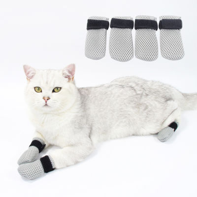 ถุงเท้าสำหรับแมวรองเท้าสำหรับป้องกันรอยขีดข่วนสุนัข Paws ป้องกันรองเท้าสบายรองเท้าสัตว์เลี้ยงรองเท้าแมว