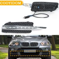 Car LED Front Bumper DRL Fog Head Lamp Light Daytime Running Light Cover For BMW X5 E70 2007 2008 2009 2010 Car-Styling