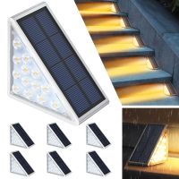 LED Solar Step Light Waterproof Outdoor Stair Light Warm/RGB Solar Deck Light IP67 Solar Decorative Light for Patio Garden Door