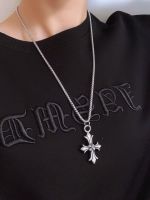 Chrome Hearts1◙✚☜ Tide does not fade personality cross necklace mens titanium steel student hip-hop sweater chain ruffian handsome trendy men
