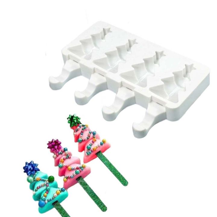 4-cells-christmas-tree-popsicle-mold-diy-tree-shape-chocolate-mould-wooden-stick-cake-decorating-tools-kitchen-accessories