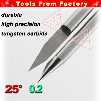 Huhao 10ชิ้นใหม่คาร์ไบด์ Pcb Cnc เราเตอร์เครื่องแกะสลัก V บิต25องศา0.2มม. J3.2502