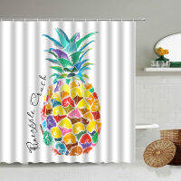 Tropical Fruit Color Creative Pineapple Shower Curtain Summer Poster Nordic Style Bathroom Blackout Waterproof Privacy Screen