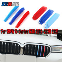 ZEMAR 3Pcs ABS สำหรับ2021 2020 2019 2018 BMW G30 5 Series 2022 Car Racing Grille Strip Trim คลิป M Power Performance อุปกรณ์เสริม