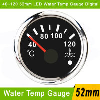 Car Boat Water Temperature Gauge 52mm Alarm Meter 40-120℃ 12-24V Water Temp Indicator Sensor For Auto Motorcycle Accessories