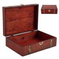 （QIQI tool）  WoodenBoxWood พร้อมฝาปิดมัลติฟังก์ชั่สแควร์ HingedCaseGift BoxesContainer ตกแต่งบ้าน