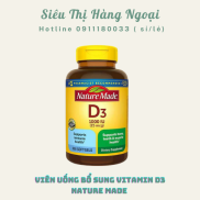 Viên Uống Bổ Sung Vitamin Nature Made Vitamin D3 650v mẫu mới Mỹ