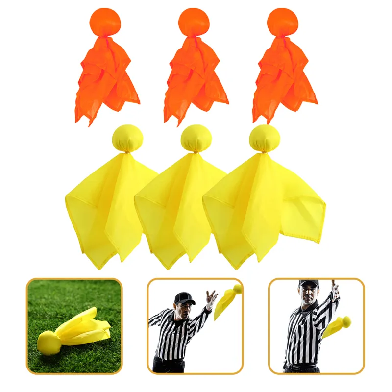 6x Football Penalty Flag Football Party Accessory Flags Tossing Flags