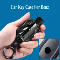 Zinc Alloy Car Key Fob Cover Case Bag Holder Shell for Mercedes Benz E C G M R S Class W204 W212 W176 GLC CLA GLA AMG Keychains