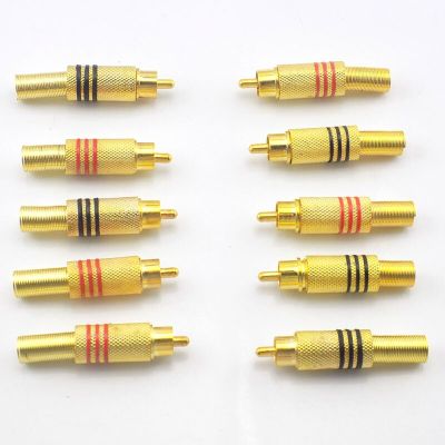 ；【‘； RCA Male Plug Connector Non Solder Audio Video Locking Cable Plug Adapter For Video IP Camera CCTV Camera Security