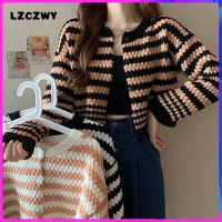 ❐♟ Early Autumn Sweater Women Cardigan Jacket 2022 New Style Korean Version Striped Loose Knitwear Out