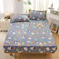 New Cartoon Animal Printed Fitted Sheet 100% Cotton Bed Sheet Pillowcase Mattress Cover 3pcs for Adult Children Bedroom Decor