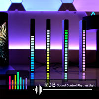 RGB เปิดใช้งานเพลงจังหวะโคมไฟบาร์ควบคุมเสียง LED รอบ USB ไฟ