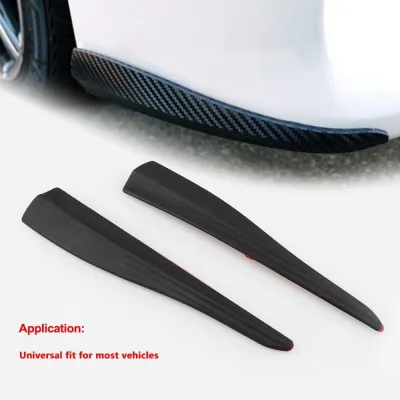 2pcs/set PVC Car Anti-scratch Strip Front Bumper Anti-Collision Bar Black Auto EdgeBumper Sticker Accessories Moulding