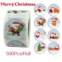 500pcs Round Merry Christmas Santa Claus Stickers Seal Labels For Envelope Cards Gift Package Scrapbooking Festival Decoration