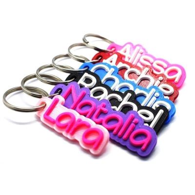 Personalized Sculpture Name Keychains Custom Acrylic Initial Key Chain Vertical Pendant With Name For Women Men Jewelry Gifts Key Chains