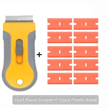 Razor Blade Scraper Tool, 2Pcs Razor Scrapers with Extra 10Pcs
