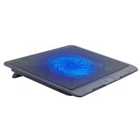 Laptop Fan Cooling Pad with Big Fans, Portable Laptop Cooling Fan with 2 in 1 USB Port, Blue LED Light, Adjustable Stand