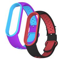 【CC】 for Band 5 6 7 Two-color Silicone Sport Breathable Miband Wristband