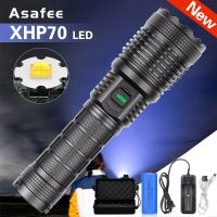 XHP70ไฟฉาย Led กันน้ำสว่างเป็นพิเศษ XHP70 Zoomable 5โหมด18650 USB ชาร์จสำหรับตั้งแคมป์ยุทธวิธี Lanternas